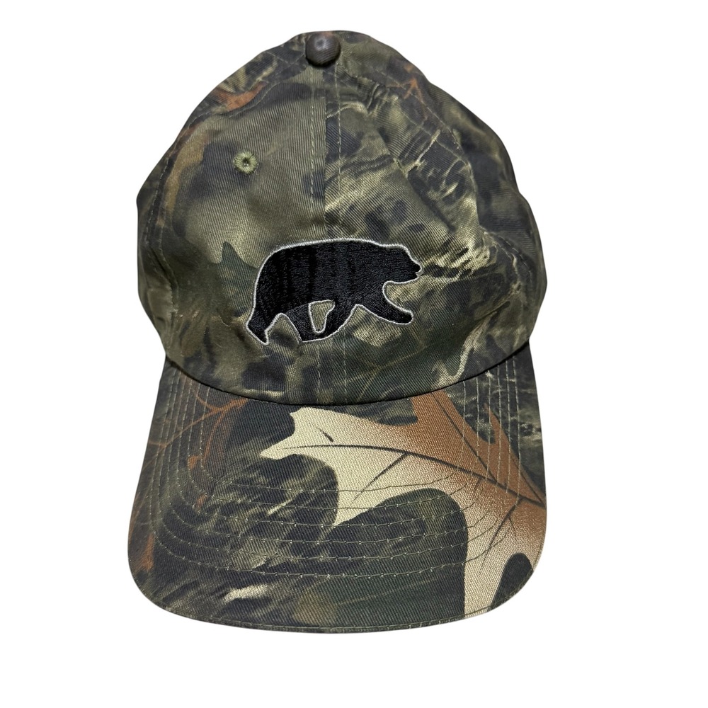 Bear Ridge Camo Baseball Cap Black Bear Embroidered Hunting Hat Adjustable